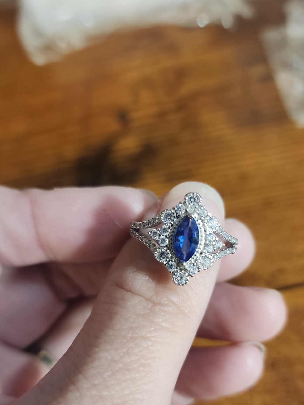 FP Baby Blue S925 Sterling Silvery Ring For Ladies, Gorgeous High-Grade Elegant
